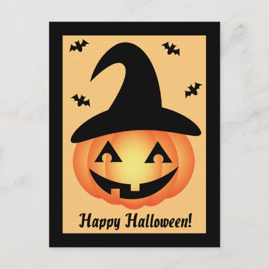 Happy Halloween Pumpkin Witch Briefkaart (Voorkant)
