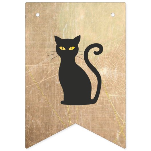 Happy Halloween Pumpkin, zwarte kat, Ghost Banner (Eerste vlag)
