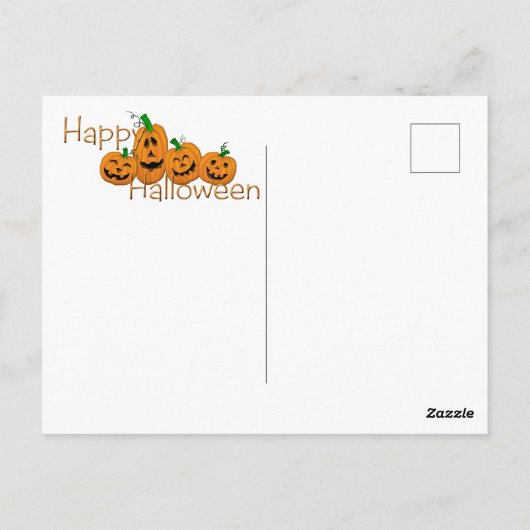 Happy Halloween Pumpkins and Haunted House Briefkaart (Achterkant)