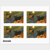 Happy Halloween Pumpkins Black Cat Rechthoekige Sticker (Vel)