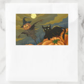 Happy Halloween Pumpkins Black Cat Rechthoekige Sticker (Tas)