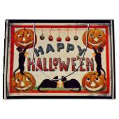  Happy Halloween Pumpkins Black Cats Groot Cadeauzakje (Voorkant)