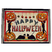  Happy Halloween Pumpkins Black Cats Groot Cadeauzakje (Achterkant)