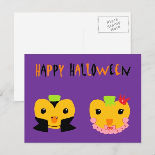 Happy Halloween Pumpkins Briefkaart (Voorkant / Achterkant)
