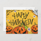 Happy Halloween Pumpkins Briefkaart (Voorkant / Achterkant)