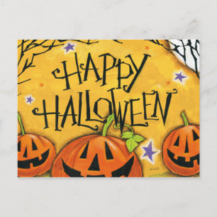 Happy Halloween Pumpkins Briefkaart