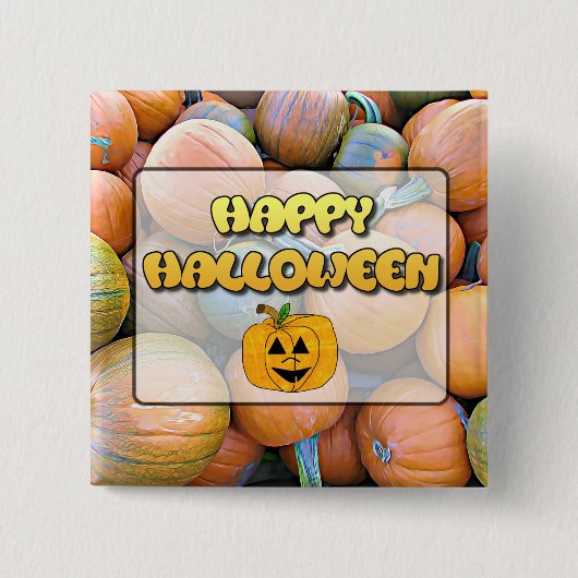 Happy Halloween Pumpkins Button (Voorkant)