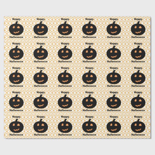 Happy Halloween Pumpkins Cadeaupapier (Vlak)