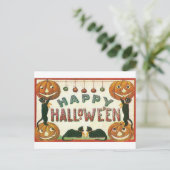 Happy Halloween Pumpkins en Cats Briefkaart (Staand voorkant)