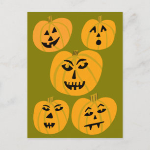 HAPPY HALLOWEEN Pumpkins Jack-O-Lantern Briefkaart