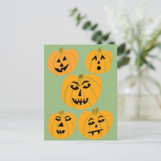 HAPPY HALLOWEEN Pumpkins Jack-O-Lantern Briefkaart (Staand voorkant)