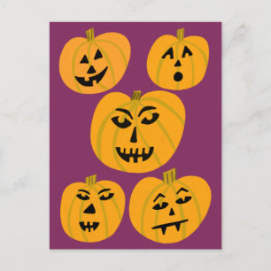HAPPY HALLOWEEN Pumpkins Jack-O-Lantern Briefkaart