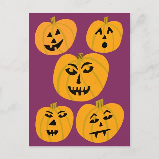 HAPPY HALLOWEEN Pumpkins Jack-O-Lantern Briefkaart (Voorkant)