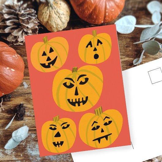 HAPPY HALLOWEEN Pumpkins Jack-O-Lantern Briefkaart