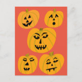 HAPPY HALLOWEEN Pumpkins Jack-O-Lantern Briefkaart (Voorkant)