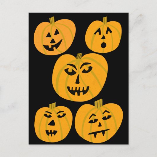 HAPPY HALLOWEEN Pumpkins Jack-O-Lantern Briefkaart (Voorkant)