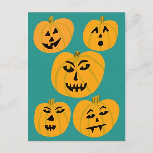 HAPPY HALLOWEEN Pumpkins Jack-O-Lantern Briefkaart (Voorkant)