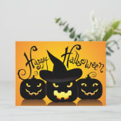 Happy Halloween Pumpkins Kaart (Staand voorkant)