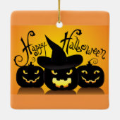 Happy Halloween Pumpkins Keramisch Ornament (Achterkant)