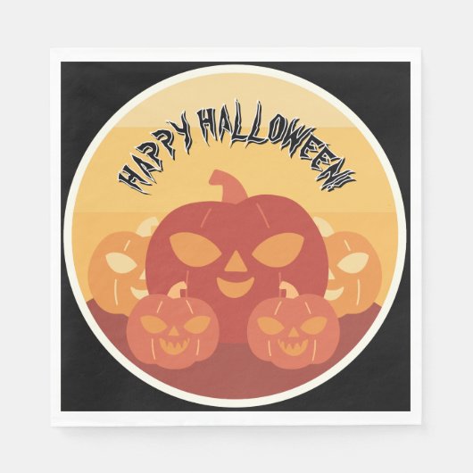 Happy Halloween! Pumpkins Paper Napkin Servet (Voorkant)