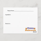 Happy Halloween Pumpkins Recipe Card Briefkaart (Achterkant)