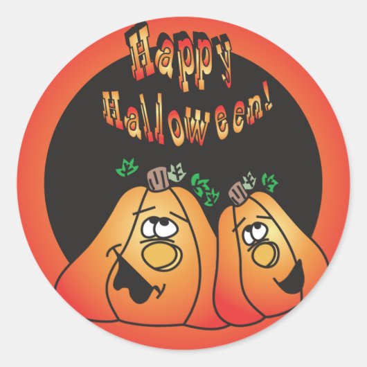 Happy Halloween Pumpkins Ronde Sticker (Voorkant)