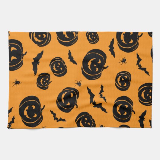 Happy Halloween Pumpkins Theedoek (Horizontaal)