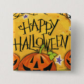 Happy Halloween Pumpkins Vierkante Button 5,1 Cm (Voorkant)