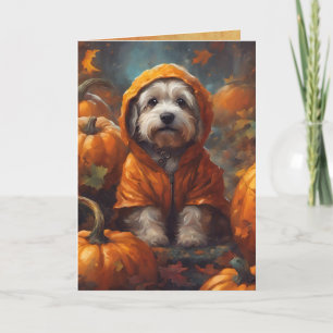 Happy Halloween Puppy en Pumpkins, Schattige Dog Kaart