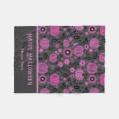 Happy Halloween Purple Pumpkin Family Name Fleece Deken (Voorkant (Horizontaal))