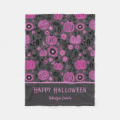 Happy Halloween Purple Pumpkin Family Name Fleece Deken (Voorkant)