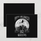 Happy Halloween Queens New York Briefkaart (Voorkant / Achterkant)