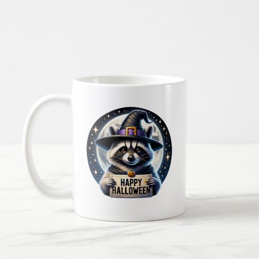 Happy Halloween Raccoon Mug, Animal Gift Koffiemok (Links)