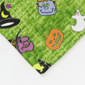 Happy Halloween Random Iconic Pattern Green Fleece Deken (Hoek)