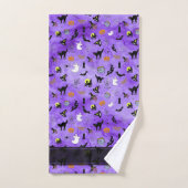 Happy Halloween Random Iconic Pattern Paars  Bad Handdoek (Handdoek)