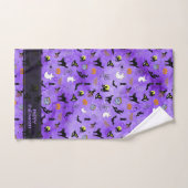 Happy Halloween Random Iconic Pattern Paars  Bad Handdoek (Handdoek)