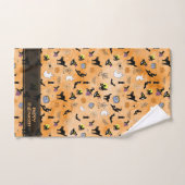 Happy Halloween Random Iconic Pattern Sinaasappel Bad Handdoek (Handdoek)