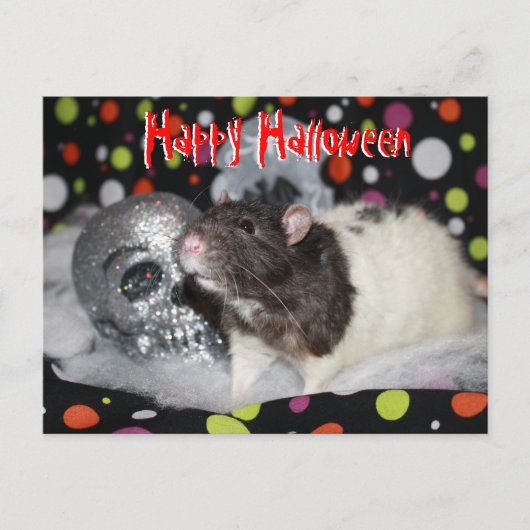 Happy Halloween - Rat Postcar Briefkaart (Voorkant)