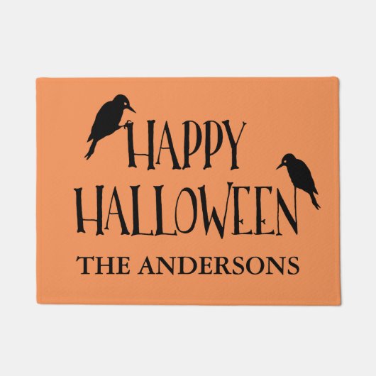 Happy Halloween Raven Persoonlijk Deurmat (Voorkant)