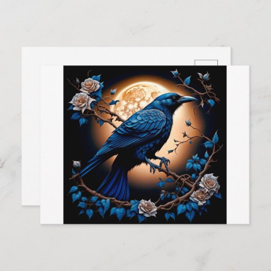 Happy Halloween Ravens And Roses Briefkaart (Voorkant / Achterkant)