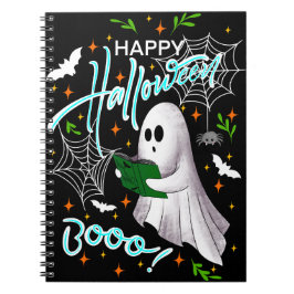 Happy Halloween reading ghost Notitieboek