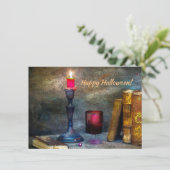  Happy Halloween Red Candle & Old Books (Staand voorkant)