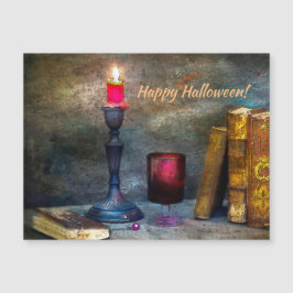 Happy Halloween Red Candle & Old Books