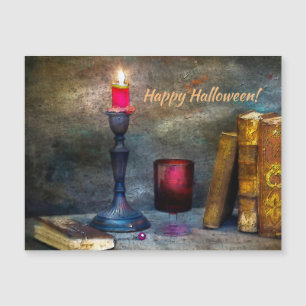 Happy Halloween Red Candle & Old Books