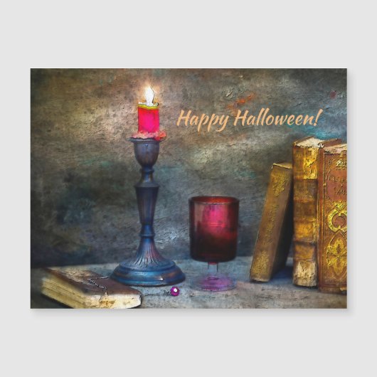  Happy Halloween Red Candle & Old Books (Voorkant)
