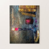  Happy Halloween Red Candle & Old Books Legpuzzel (Verticaal)