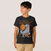 Happy Halloween Retro Dinosaur Pumpkin Mummy T-shirt (Voorkant volledig)