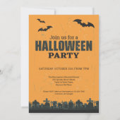 Happy Halloween Retro Party Uitnodiging (Achterkant)