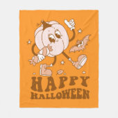 Happy Halloween| Retro Polka Dot Pumpkin Fleece Deken (Voorkant)
