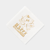 Happy Halloween| Retro Polka Dot Pumpkin Folie Servetten (Rechts)